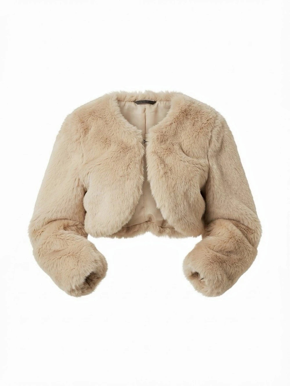 AIXIRUI Ivory Faux Fur Cropped Jacket / Bolero – XXL